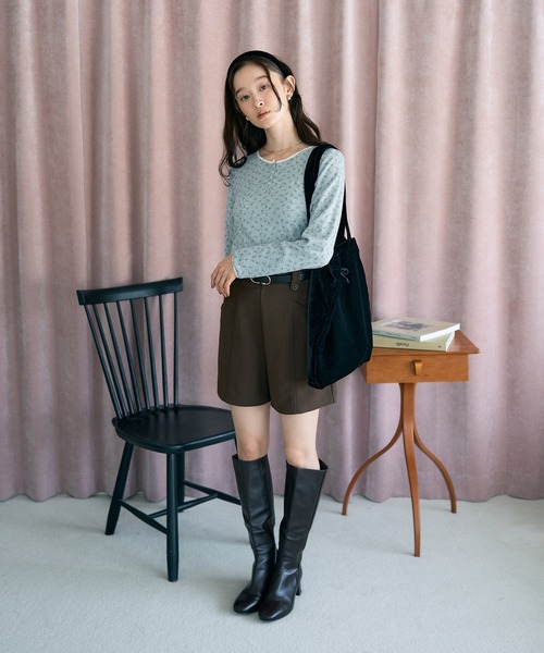 earth music&ecology（アースミュージックアンドエコロジー）の「【WEB限定/新色追加】アイレットジャカードタイトプルオーバー（Tシャツ/カットソー・レディース・グレー/ピンク/イエロー系その他/ブルー・FREE）」の11枚目の写真