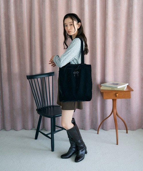 earth music&ecology（アースミュージックアンドエコロジー）の「【WEB限定/新色追加】アイレットジャカードタイトプルオーバー（Tシャツ/カットソー・レディース・グレー/ピンク/イエロー系その他/ブルー・FREE）」の13枚目の写真