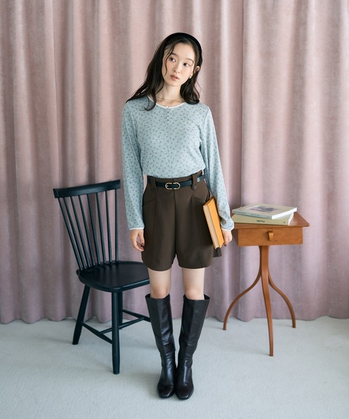 earth music&ecology（アースミュージックアンドエコロジー）の「【WEB限定/新色追加】アイレットジャカードタイトプルオーバー（Tシャツ/カットソー・レディース・グレー/ピンク/イエロー系その他/ブルー・FREE）」の14枚目の写真