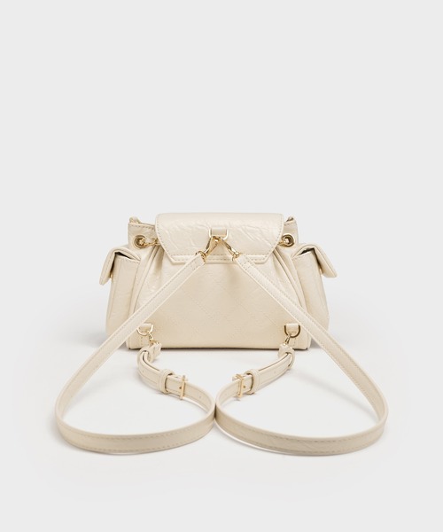 CHARLES&KEITH Duoドゥオツーウェイフロントフラップバックパック② Duo ドゥオ ツーウェイフロントフラップバックパック - ブラック