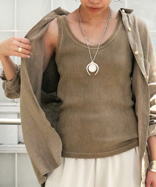 EVERYDAY I LIKE.（エヴリディアイライク）の「*Vintage Tank top（Tシャツ/カットソー・レディース・ブラック系その他/タン/ベージュ・FREE）」の3枚目の写真