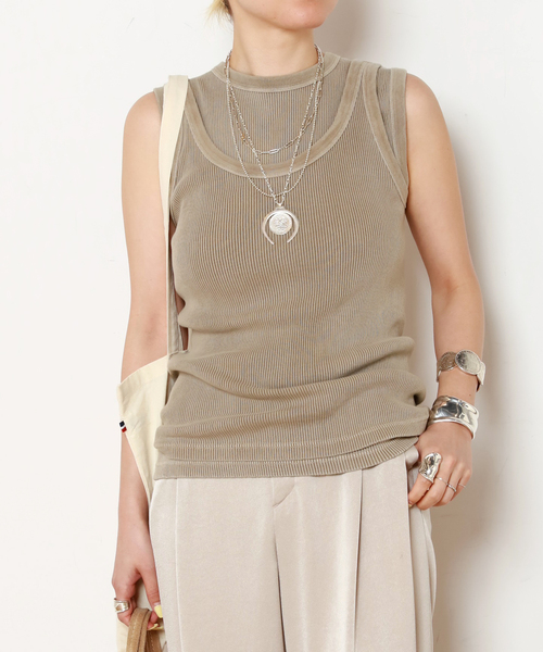 EVERYDAY I LIKE.(エヴリディアイライク)の「*Vintage Tank top(Tシャツ/カットソー・レディース・ブラック系その他/タン/ベージュ・FREE)」の14枚目の写真