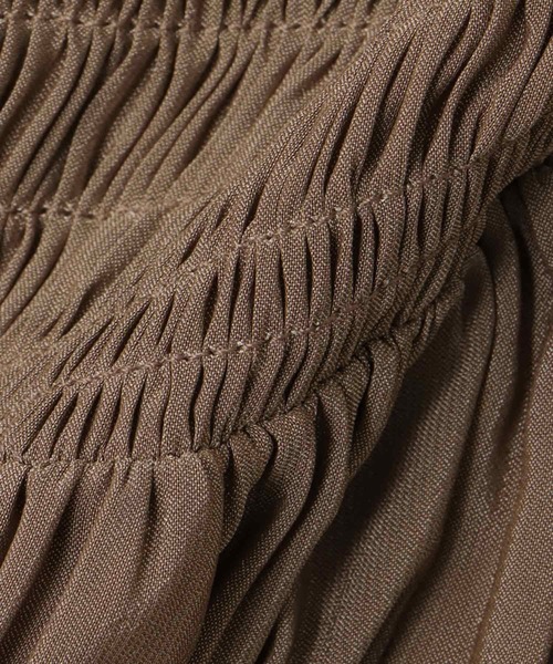 DRESSLAVE(ドレスレイブ)の「shirring tiered gom long skirt(シャーリングティアードロングスカート)(スカート・レディース・ネイビー/ベージュ/レッド・38)」の19枚目の写真