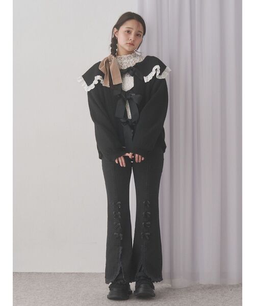 merry jenny（メリージェニー）の「frill strap sneakers（スニーカー・レディース・ブラック/オフホワイト/ピンク・MEDIUM/LARGE）」の20枚目の写真