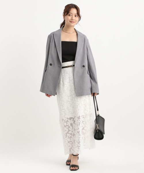 Andemiu（アンデミュウ）の「ライトテーラードジャケット577582（テーラードジャケット・レディース・ライトベージュ/チャコールグレー・FREE）」の10枚目の写真