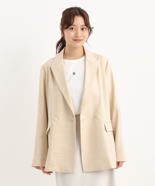 Andemiu（アンデミュウ）の「ライトテーラードジャケット577582（テーラードジャケット・レディース・ライトベージュ/チャコールグレー・FREE）」の13枚目の写真