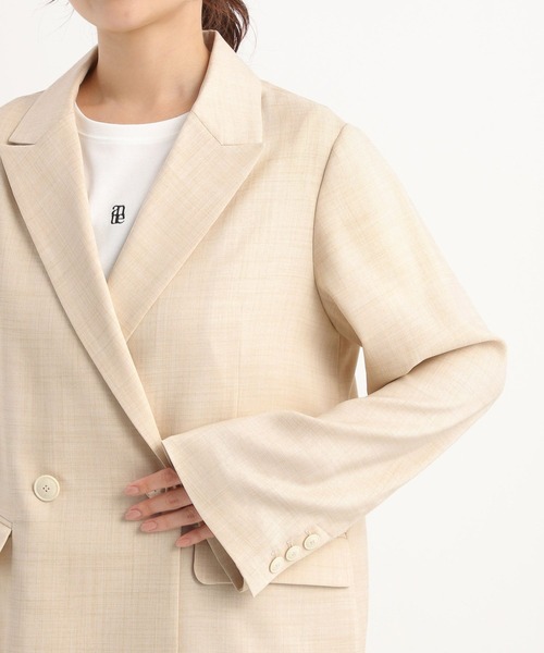 Andemiu（アンデミュウ）の「ライトテーラードジャケット577582（テーラードジャケット・レディース・ライトベージュ/チャコールグレー・FREE）」の18枚目の写真