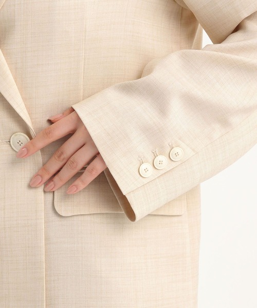 Andemiu（アンデミュウ）の「ライトテーラードジャケット577582（テーラードジャケット・レディース・ライトベージュ/チャコールグレー・FREE）」の19枚目の写真