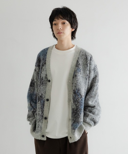LOWRYS FARM(ローリーズファーム)の「【LFM(U)】モヘアジャガードカーデ 496994(ニット/セーター・メンズ・グレー/ベージュ・FREE)」の16枚目の写真