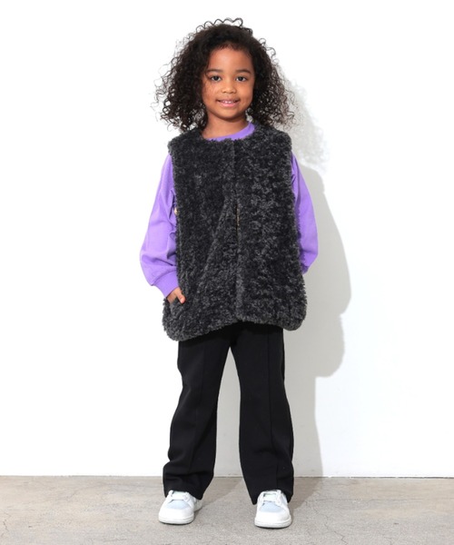 Ocean&Ground(オーシャン&グラウンド)の「ファーベスト(ベスト・キッズ・チャコール/アイボリー・140/120/110/100/90/130)」の14枚目の写真