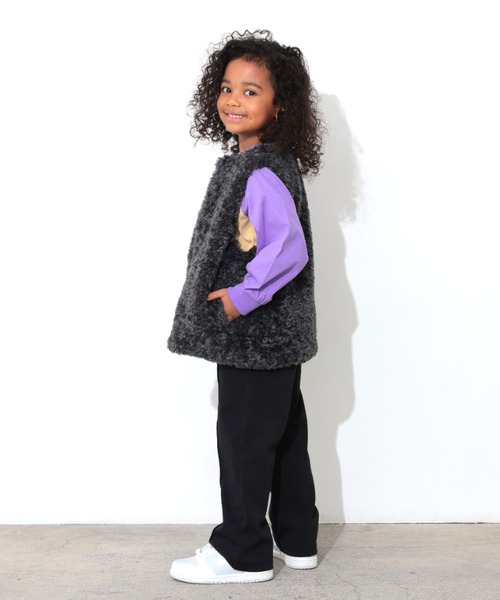 Ocean&Ground(オーシャン&グラウンド)の「ファーベスト(ベスト・キッズ・チャコール/アイボリー・140/120/110/100/90/130)」の16枚目の写真