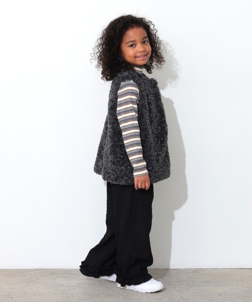 Ocean&Ground(オーシャン&グラウンド)の「ファーベスト(ベスト・キッズ・チャコール/アイボリー・140/120/110/100/90/130)」の18枚目の写真