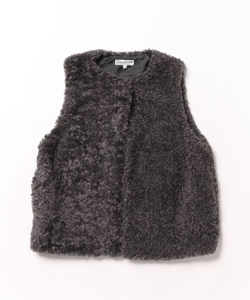 Ocean&Ground(オーシャン&グラウンド)の「ファーベスト(ベスト・キッズ・チャコール/アイボリー・140/120/110/100/90/130)」の6枚目の写真