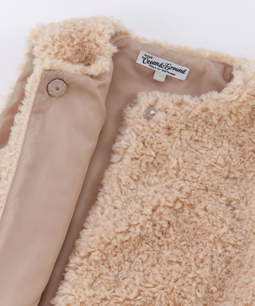 Ocean&Ground(オーシャン&グラウンド)の「ファーベスト(ベスト・キッズ・チャコール/アイボリー・140/120/110/100/90/130)」の11枚目の写真