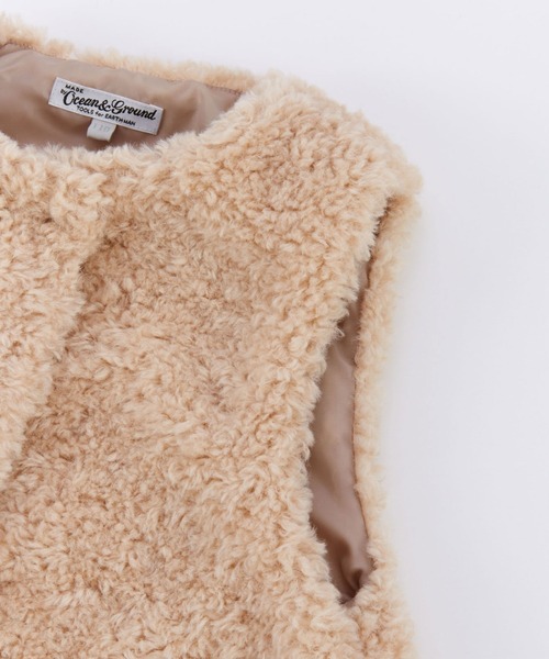 Ocean&Ground(オーシャン&グラウンド)の「ファーベスト(ベスト・キッズ・チャコール/アイボリー・140/120/110/100/90/130)」の8枚目の写真