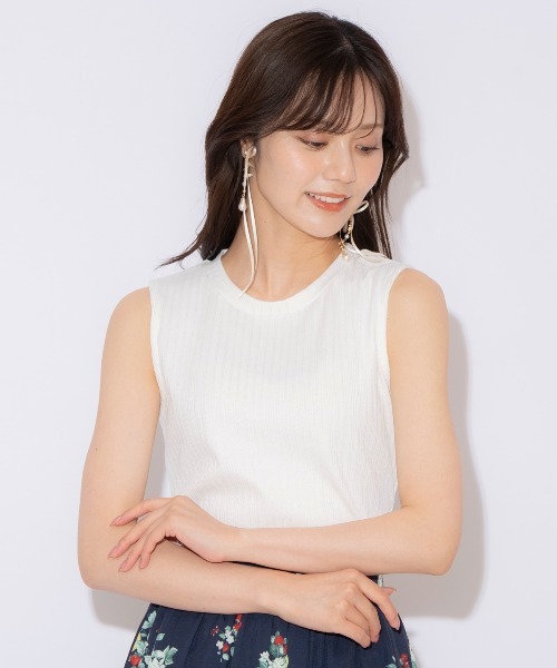 WILLSELECTION(ウィルセレクション)の「ランダムテレコノースリーブトップス(キャミソール・レディース・レッド/ブラック/オフホワイト・FREE)」の2枚目の写真