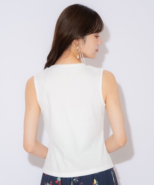 WILLSELECTION(ウィルセレクション)の「ランダムテレコノースリーブトップス(キャミソール・レディース・レッド/ブラック/オフホワイト・FREE)」の7枚目の写真