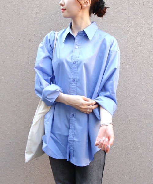 THE SHINZONE（ザ　シンゾーン）の「THE SHINZONE/シンゾーン　アンクルシャツ　UNCLE SHIRT（シャツ/ブラウス・レディース・ブルー/ナチュラル・FREE）」の5枚目の写真