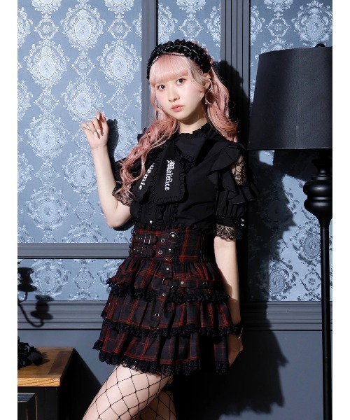 NOEMIE(ノエミー)の「ダブルベルトティアードスカパン(スカート・レディース・レッド/ブラック/パープル/ダークグレー・M/S)」の7枚目の写真