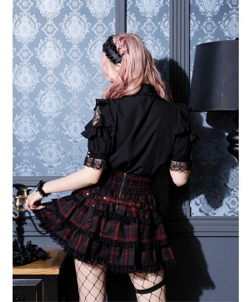 NOEMIE(ノエミー)の「ダブルベルトティアードスカパン(スカート・レディース・レッド/ブラック/パープル/ダークグレー・M/S)」の8枚目の写真