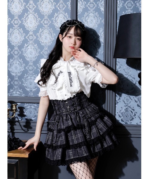NOEMIE(ノエミー)の「ダブルベルトティアードスカパン(スカート・レディース・レッド/ブラック/パープル/ダークグレー・M/S)」の10枚目の写真