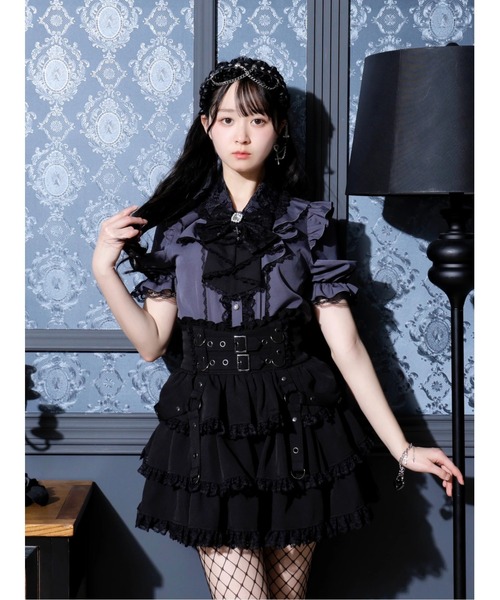 NOEMIE(ノエミー)の「ダブルベルトティアードスカパン(スカート・レディース・レッド/ブラック/パープル/ダークグレー・M/S)」の18枚目の写真