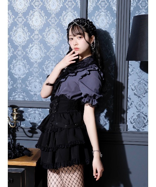 NOEMIE(ノエミー)の「ダブルベルトティアードスカパン(スカート・レディース・レッド/ブラック/パープル/ダークグレー・M/S)」の19枚目の写真