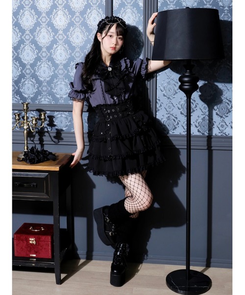 NOEMIE(ノエミー)の「ダブルベルトティアードスカパン(スカート・レディース・レッド/ブラック/パープル/ダークグレー・M/S)」の21枚目の写真