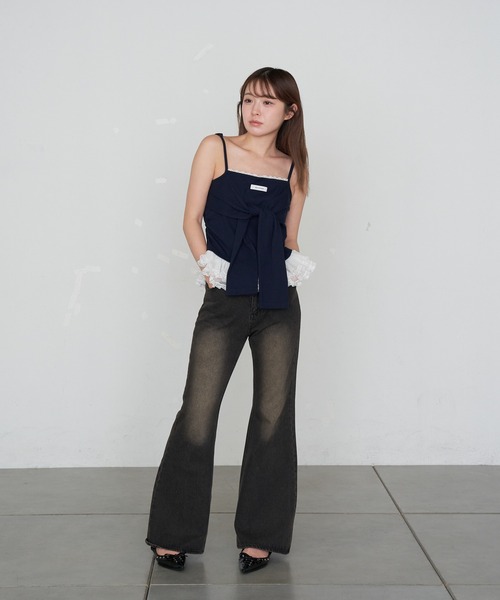 RAY CASSIN(レイカズン)の「レイヤードデザインキャミ(キャミソール・レディース・グレー/ベージュ/ネイビー・FREE)」の14枚目の写真