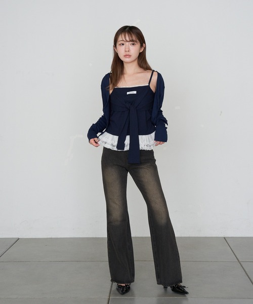 RAY CASSIN(レイカズン)の「レイヤードデザインキャミ(キャミソール・レディース・グレー/ベージュ/ネイビー・FREE)」の16枚目の写真