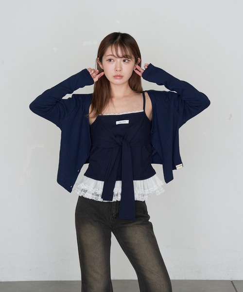 RAY CASSIN(レイカズン)の「レイヤードデザインキャミ(キャミソール・レディース・グレー/ベージュ/ネイビー・FREE)」の17枚目の写真