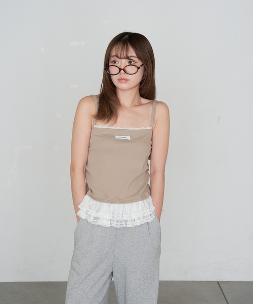 RAY CASSIN(レイカズン)の「レイヤードデザインキャミ(キャミソール・レディース・グレー/ベージュ/ネイビー・FREE)」の18枚目の写真