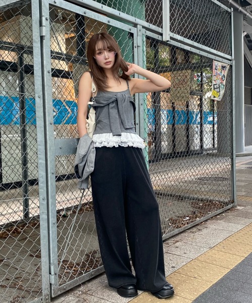 RAY CASSIN(レイカズン)の「レイヤードデザインキャミ(キャミソール・レディース・グレー/ベージュ/ネイビー・FREE)」の8枚目の写真