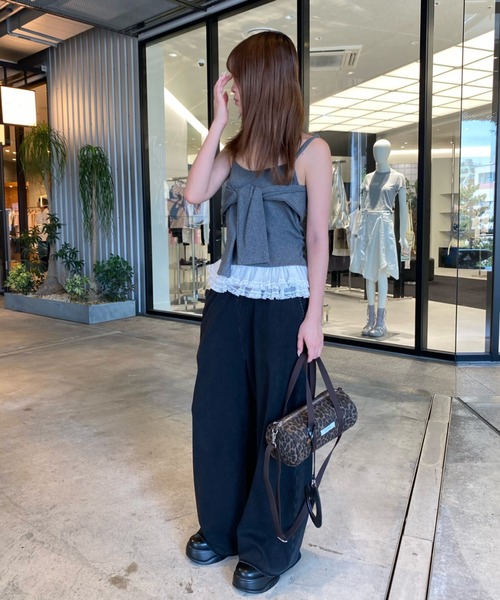 RAY CASSIN(レイカズン)の「レイヤードデザインキャミ(キャミソール・レディース・グレー/ベージュ/ネイビー・FREE)」の12枚目の写真