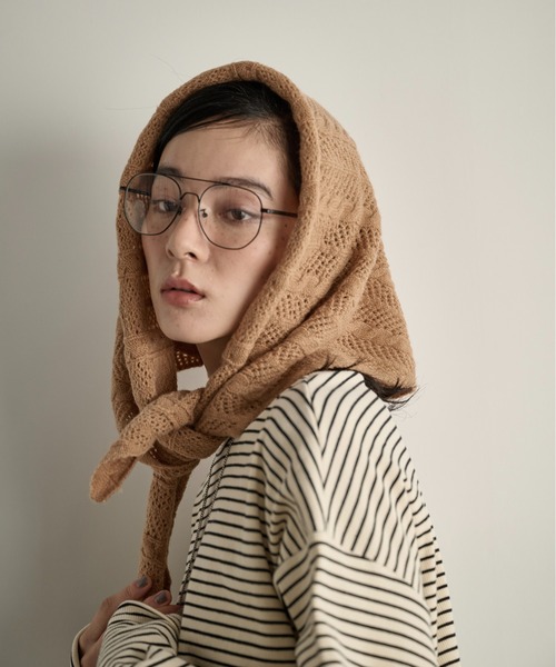 ヘリンボーン ジャガード　大判ストール ショール ヘリンボーンジャガードトライアングルスカーフ（ストール/ショール