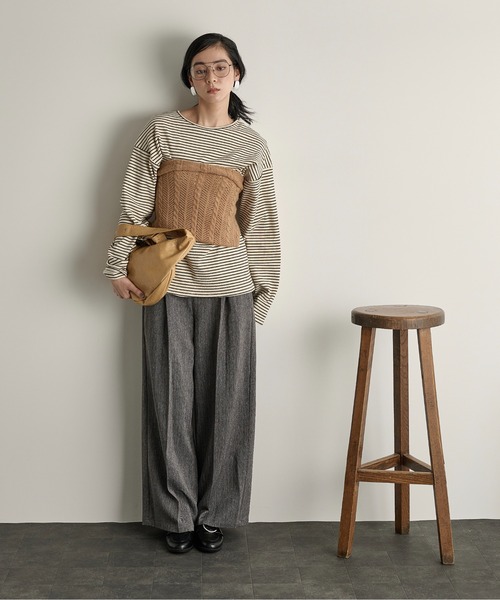 ヘリンボーンジャガードトライアングルスカーフ（ストール/ショール