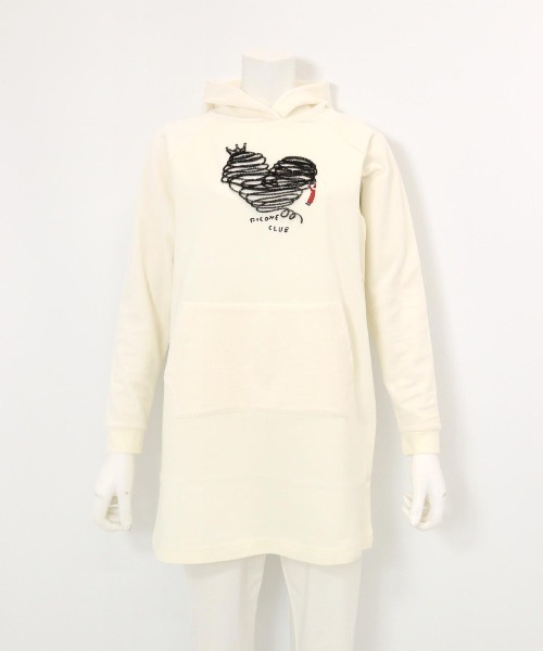 Picone CLUB(ピッコーネクラブ)の「フワリ刺繍発熱チュニック丈パーカー(パーカー・レディース・ホワイト/ブラウン/ブラック・S/L/M)」の18枚目の写真