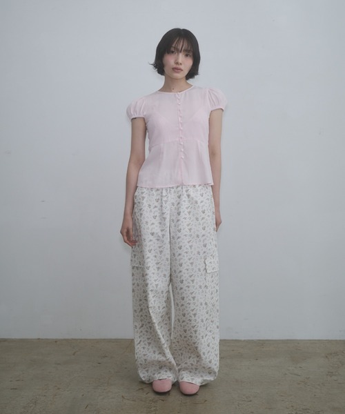 floral cargo pants / 小花柄ワイドカーゴパンツ（カーゴパンツ