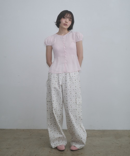 floral cargo pants / 小花柄ワイドカーゴパンツ（カーゴパンツ
