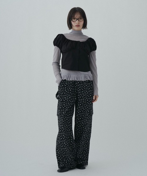 floral cargo pants / 小花柄ワイドカーゴパンツ（カーゴパンツ