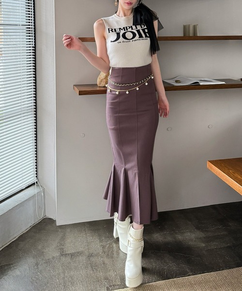 ROYAL PARTY（ロイヤルパーティー）の「ガムストレッチマーメイドスカート‘25a（スカート・レディース・ブラック/ブラウン/ベージュ/ネイビー・SMALL/MEDIUM）」の3枚目の写真