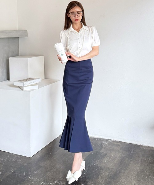 ROYAL PARTY（ロイヤルパーティー）の「ガムストレッチマーメイドスカート‘25a（スカート・レディース・ブラック/ブラウン/ベージュ/ネイビー・SMALL/MEDIUM）」の16枚目の写真