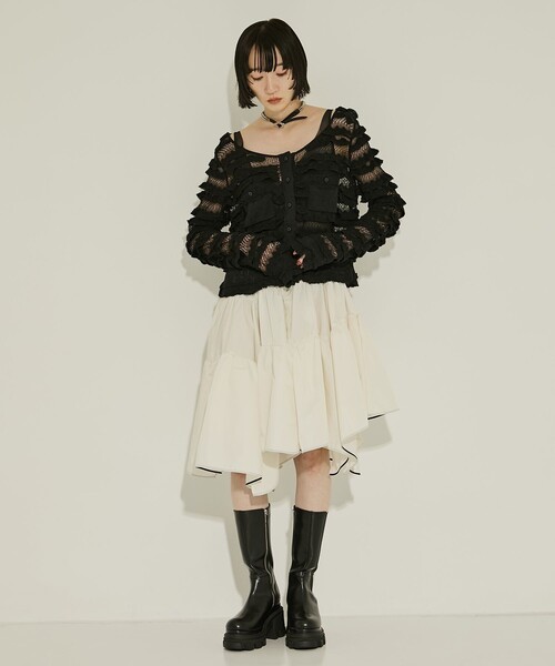 AKANE UTSUNOMIYA(アカネウツノミヤ)の「【AKANE UTSUNOMIYA/アカネウツノミヤ】WAO-FSK42-2006/フリルスカート/秋服(スカート・レディース・ホワイト/ブラック・36)」の21枚目の写真