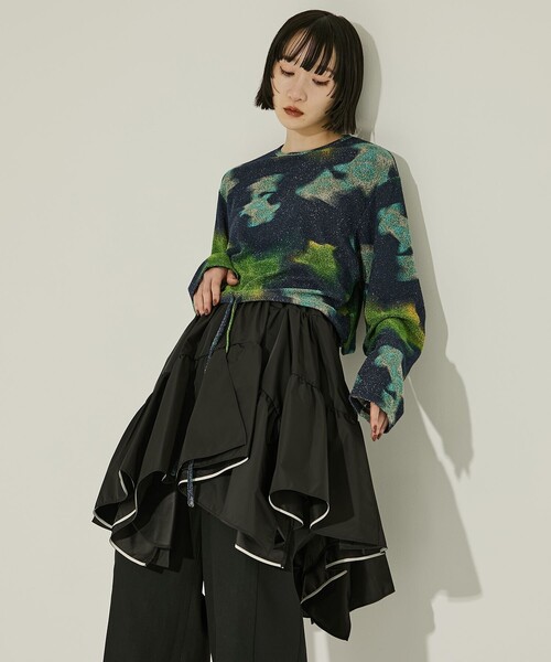 AKANE UTSUNOMIYA(アカネウツノミヤ)の「【AKANE UTSUNOMIYA/アカネウツノミヤ】WAO-FSK42-2006/フリルスカート/秋服(スカート・レディース・ホワイト/ブラック・36)」の12枚目の写真