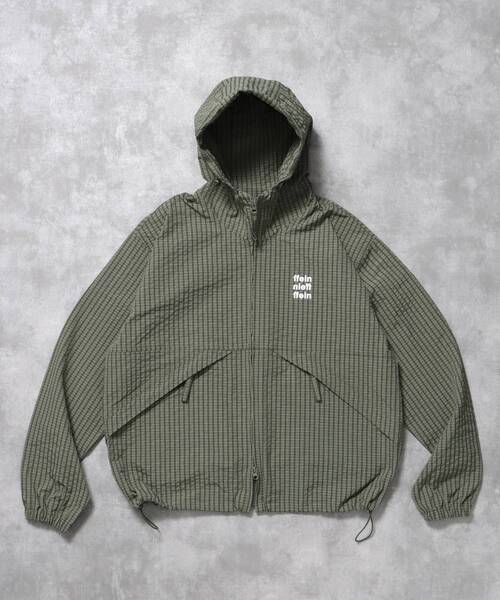 FFEIN(フェイン)の「3段ロゴチェックマウンテンパーカー / ダブルジップ フーディ アウター ワンポイント(ブルゾン・メンズ・ブルーグレー/スカイブルー/グリーン/レッド・LARGE/MEDIUM/SMALL)」の19枚目の写真