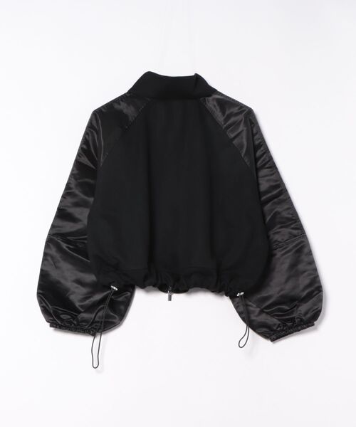 Q（キュー）の「サテンドッキングドロストブルゾン（ブルゾン・レディース・ブラック/アイボリー・MEDIUM）」の11枚目の写真