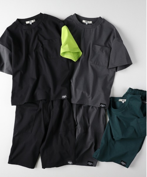 MPS（エムピーエス）の「【お手入れ＆着心地ラクラク】【MPS】ストレッチ天竺ビッグTシャツ/セットアップ対応（イージーケア・吸水速乾・UVカット）（Tシャツ/カットソー・キッズ・グリーン/オフホワイト/グレー/ブラック・130/140/150/160）」の5枚目の写真