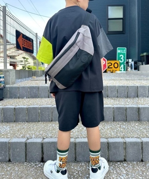 MPS（エムピーエス）の「【お手入れ＆着心地ラクラク】【MPS】ストレッチ天竺ビッグTシャツ/セットアップ対応（イージーケア・吸水速乾・UVカット）（Tシャツ/カットソー・キッズ・グリーン/オフホワイト/グレー/ブラック・130/140/150/160）」の20枚目の写真