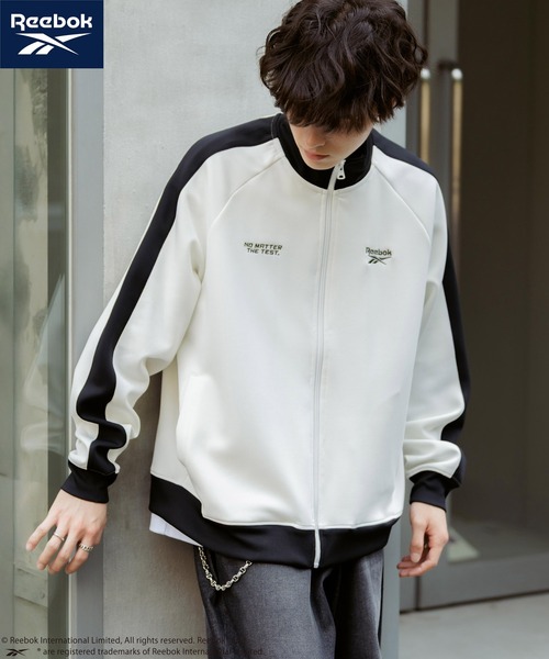 Rocky Monroe(ロッキーモンロー)の「Reebok リーボック オーバーサイズ袖ラインワンポイントロゴ刺繍ポンチトラックジャケット(ブルゾン・メンズ・ブラック/ホワイト/ブルーグレー・M/L)」の10枚目の写真