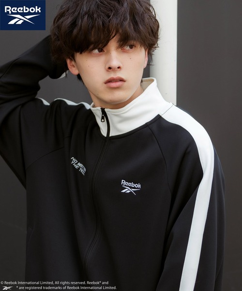Rocky Monroe(ロッキーモンロー)の「Reebok リーボック オーバーサイズ袖ラインワンポイントロゴ刺繍ポンチトラックジャケット(ブルゾン・メンズ・ブラック/ホワイト/ブルーグレー・M/L)」の17枚目の写真